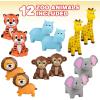 ArtCreativity Vinyl Zoo Animals Toys (Pack of 12) – Assorted Squeezable Toys Safari Animals Figures – Safari Birthday Party Favors for Kids, Jungle Figures for Fun Bath & Play Time
