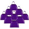 ArtCreativity 3 Inch Blue Metal Cowbell Noisemakers (Pack of 12) Loud Metal Cowbell Noise Makers Party Favors with Handles, Great for Football Games, Sporting Events, for Kids and Adults(purple cowbell)