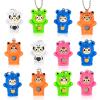 ArtCreativity Face Changing Animal Keychains for Kids – Set of 12 – Cute Keychains with 4 Different Expressions and 5 Designs – Animal Birthday Party Favors – Barnyard Party Supplies