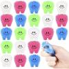 ArtCreativity Mini Tooth Puffers, Set of 24, Squeezy Toys for Kids with Soft Spikes, Sensory Fidget Toys for Stress Relief in Assorted Colors, Goodie Bag Stuffers, and Dentist Office Giveaways