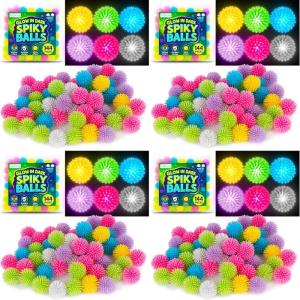 ArtCreativity 144 Pcs of Spike Ball for Kids, Porcupine Sensory Balls Bulk Pack, Sensory Bin Fillers in, Calming Fidget Balls Toys for Children, Fun Birthday Party Favors(Small (Pack of 4))