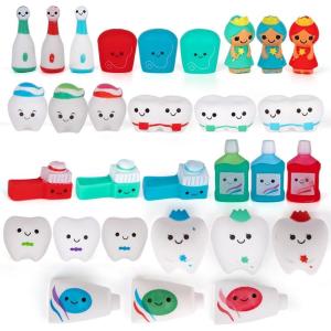 ArtCreativity Dental Character Assortment, Set of 25, Cute Tooth Fairy Toys for Kids, Rubbery Dentist Office Giveaways for Children, Holiday Stocking Stuffers, Unique Birthday Party Favors(Small)