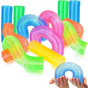 ArtCreativity Extra-Long Neon Mini Coil Springs – 12 Pack – 4 Inch Colorful Plastic Coil Spring Set – Fun Birthday Party Favors for Kids, Cute Prize, Goody Bag Fillers, Stocking Stuffers, Novelty Gift