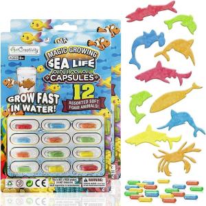 ArtCreativity Magic Growing Sea Life Animal Capsules, 2 Packs, 24 Expanding Animal Capsules, Grow in Water, Cute Color and Design, Kids’ Birthday Party Favor, Easter Basket, Contest Prize or Gift Idea