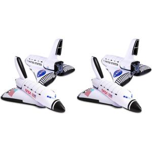 ArtCreativity Space Shuttle Inflates, Set of 2, 14 Inch Long, Outer Space Themed Party Decorations & Pretend Play Toys for Kids 3+(Small (Pack of 2))