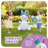 30″ Easter Bunny Inflatable Ring Toss Game – Easter Games for Kids with 6 Rings – Weighted Bottom to Keep Inflatable Rabbit Upright – Family Outdoor Easter Party Games for Kids and Adults