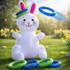 30″ Easter Bunny Inflatable Ring Toss Game – Easter Games for Kids with 6 Rings – Weighted Bottom to Keep Inflatable Rabbit Upright – Family Outdoor Easter Party Games for Kids and Adults