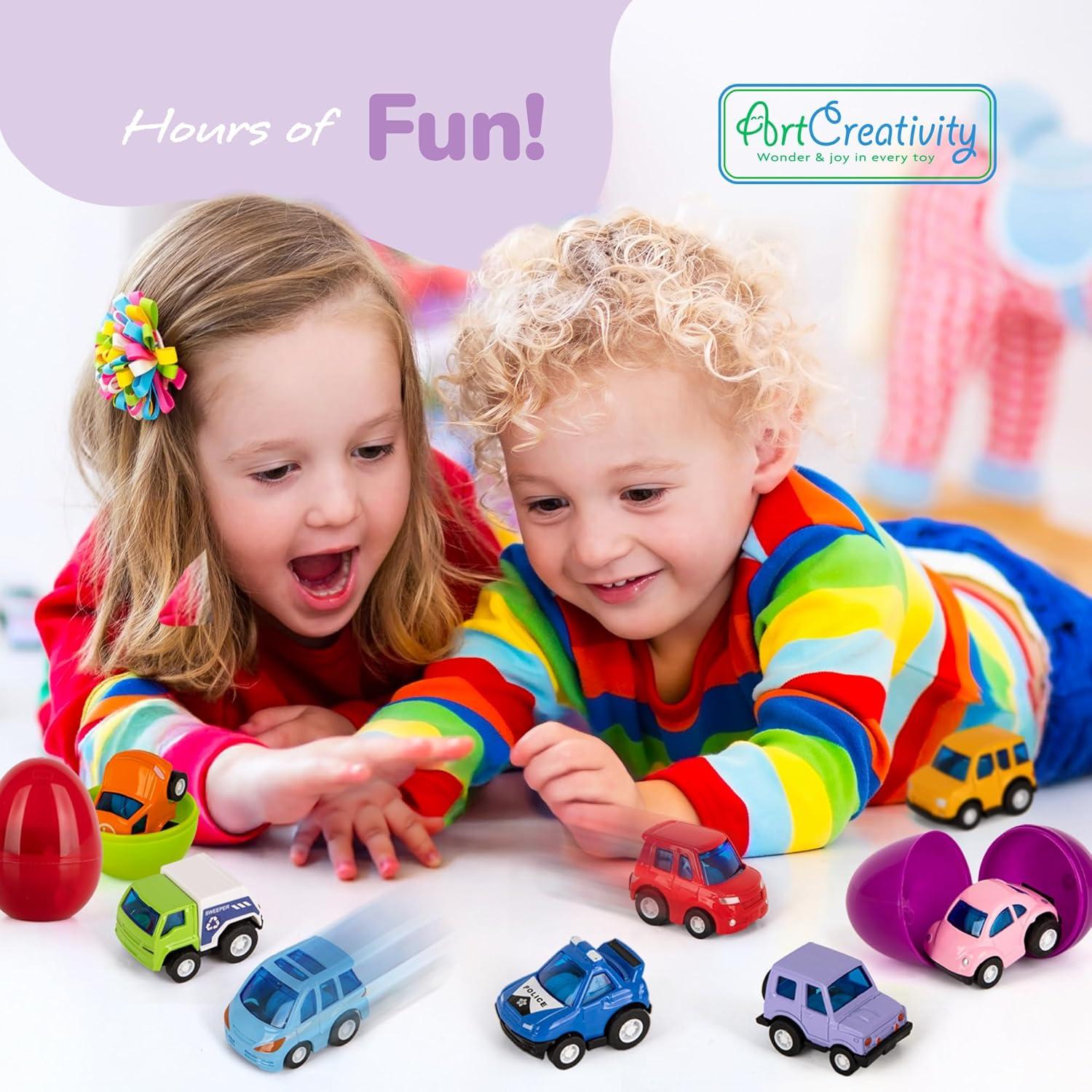 image:imageArtCreativity PreFilled Easter Eggs with Diecast Vehicles for Hunt 12 Emergency amp Community Vehicles Fire trucks Ambulances with PullBack Function Easter Basket StuffersEmergency Community Vehicles