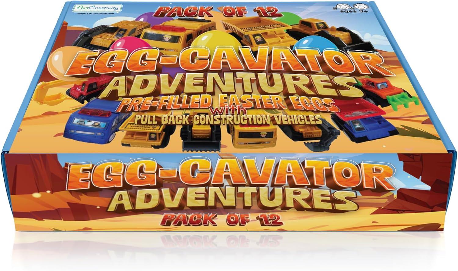 image:imageArtCreativity PreFilled Easter Eggs with Diecast Vehicles for Hunt 12 Emergency amp Community Vehicles Fire trucks Ambulances with PullBack Function Easter Basket StuffersConstruction Vehicles