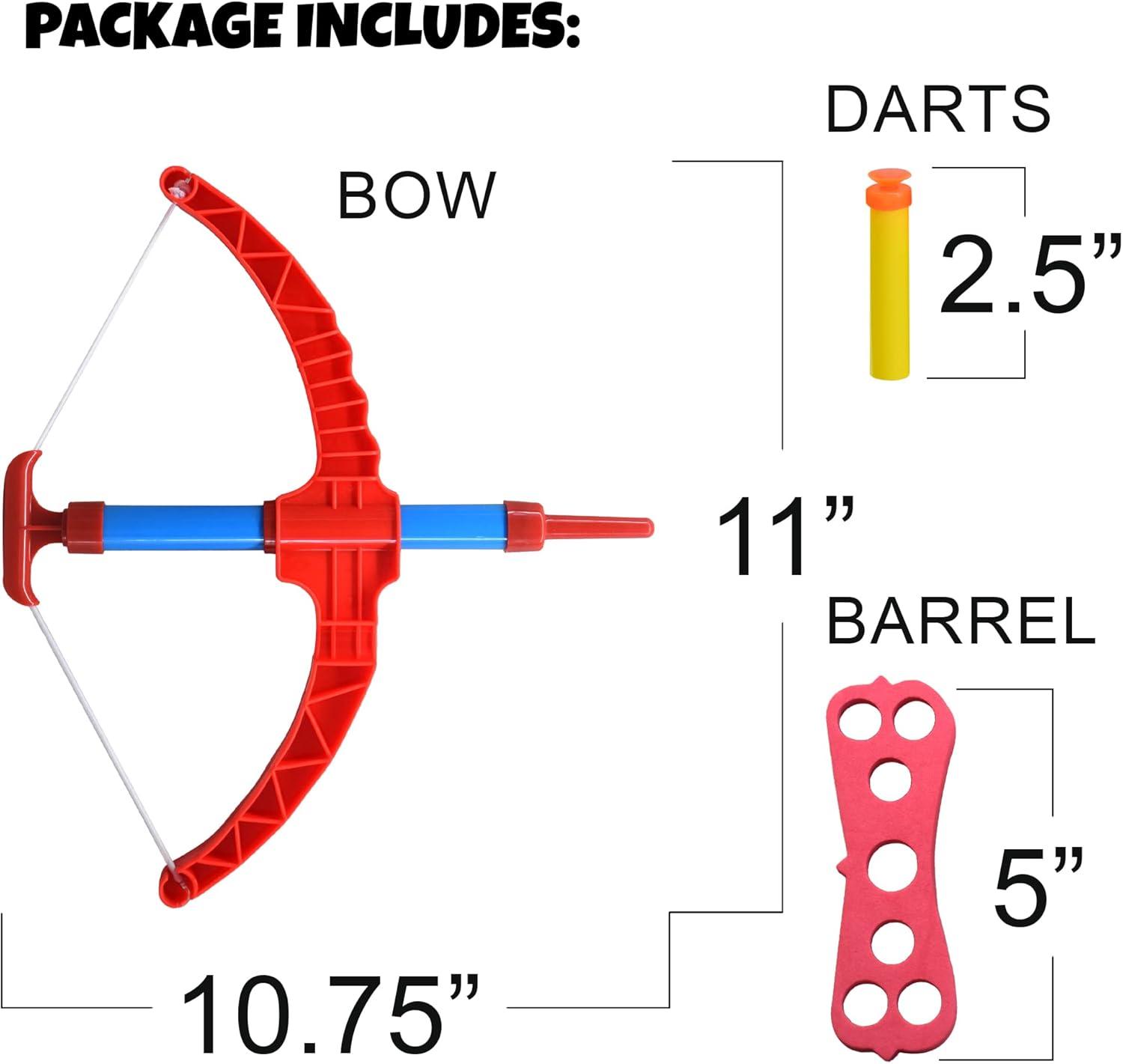 image:imageArtCreativity Red Super Bow amp Arrow Shooter Set Includes AirPowered Bow Barrel Six Soft Foam Darts Comes in Blister Card Packaging Sports Toy for KidsCompact Pack of 2