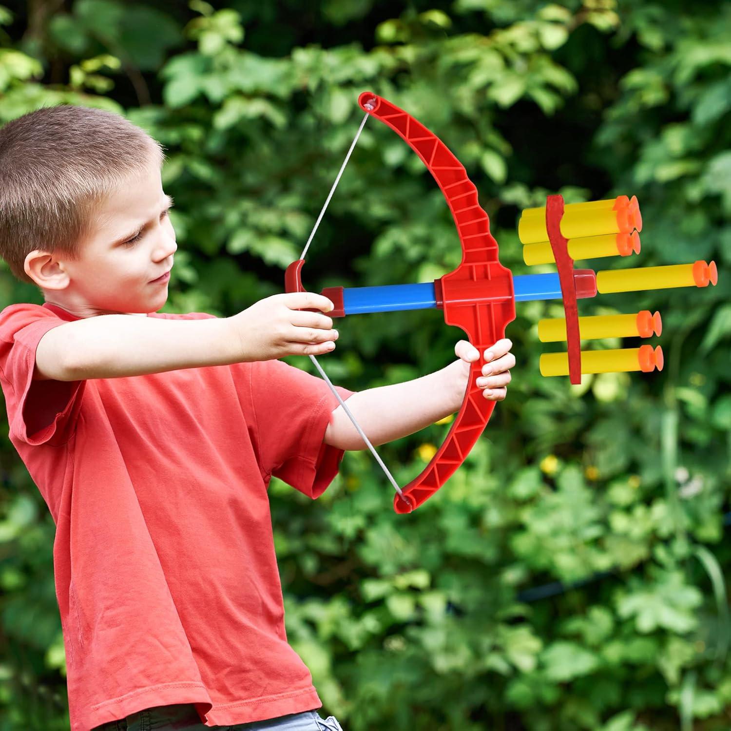 image:imageArtCreativity Red Super Bow amp Arrow Shooter Set Includes AirPowered Bow Barrel Six Soft Foam Darts Comes in Blister Card Packaging Sports Toy for KidsCompact
