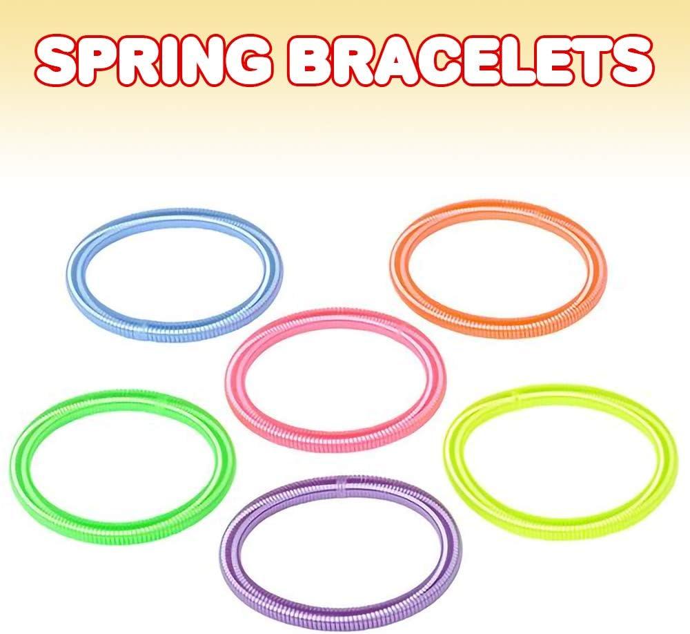 image:imageArtCreativity Spring Bracelets  Pack of 12 Elastic Plastic Wristbands in Assorted Neon Colors  Fun Party Favor Carnival Prize  Amazing Gift for kids adults