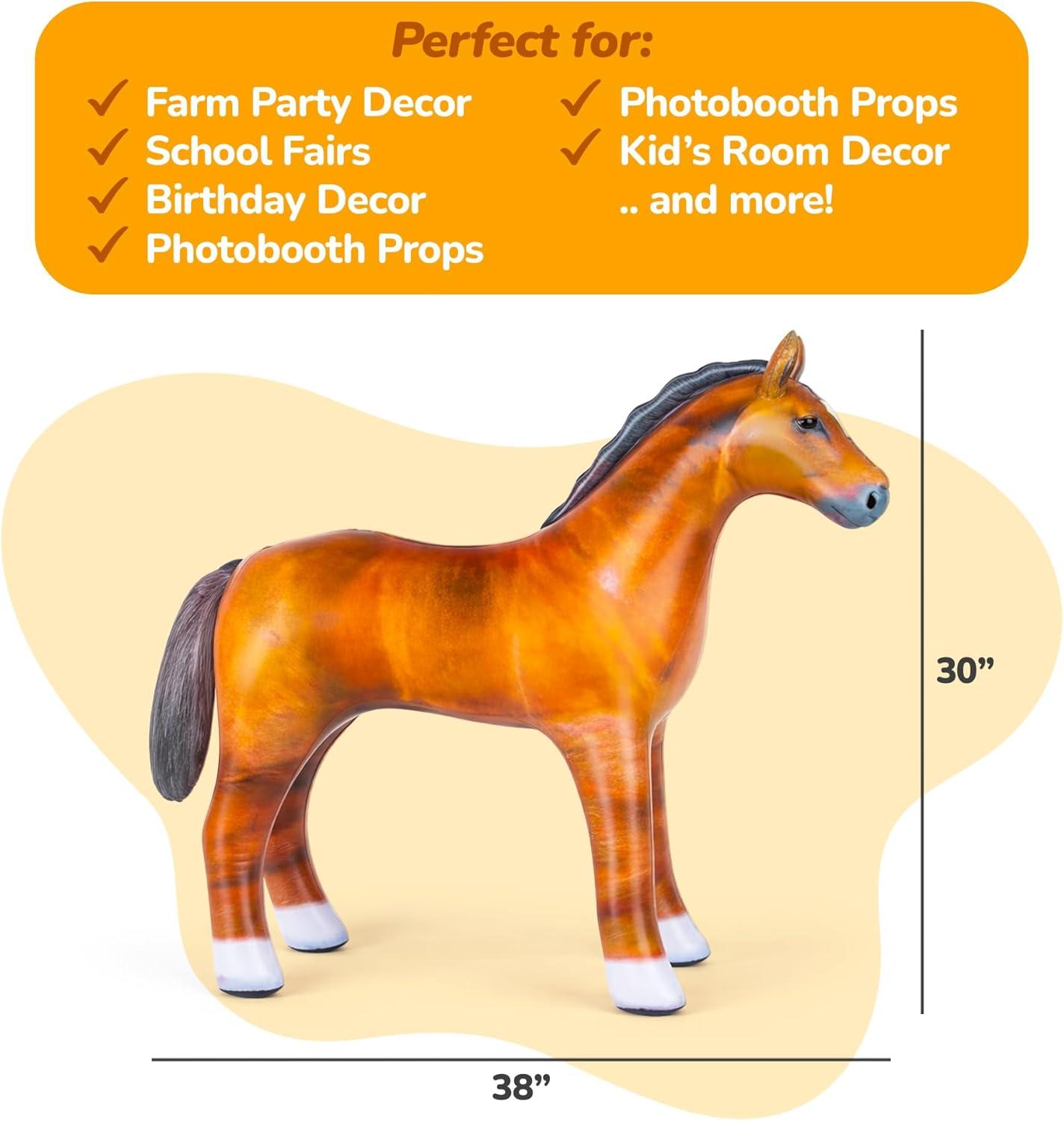 image:imageArtcreativity 38 Inflatable Horse Party Decoration Brown Blow Up Horse Western Party Decorations amp Rodeo Party Decorations Cowboy Theme Easter Toy for Kids