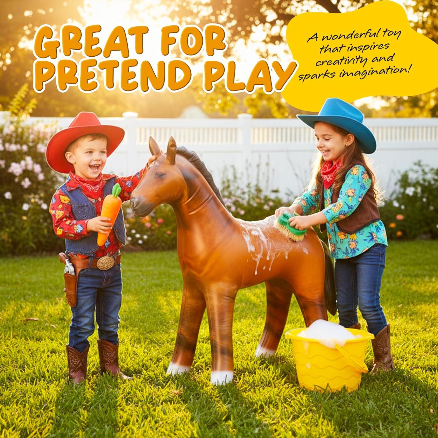image:imageArtcreativity 38 Inflatable Horse Party Decoration Brown Blow Up Horse Western Party Decorations amp Rodeo Party Decorations Cowboy Theme Easter Toy for Kids