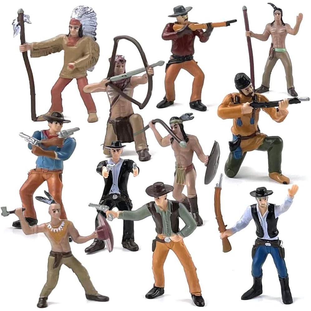 image:imageArtCreativity Cowboy amp Indian Action Figures Set of 12  Realistic Details FreeStanding Party Decor amp Favors for Kids