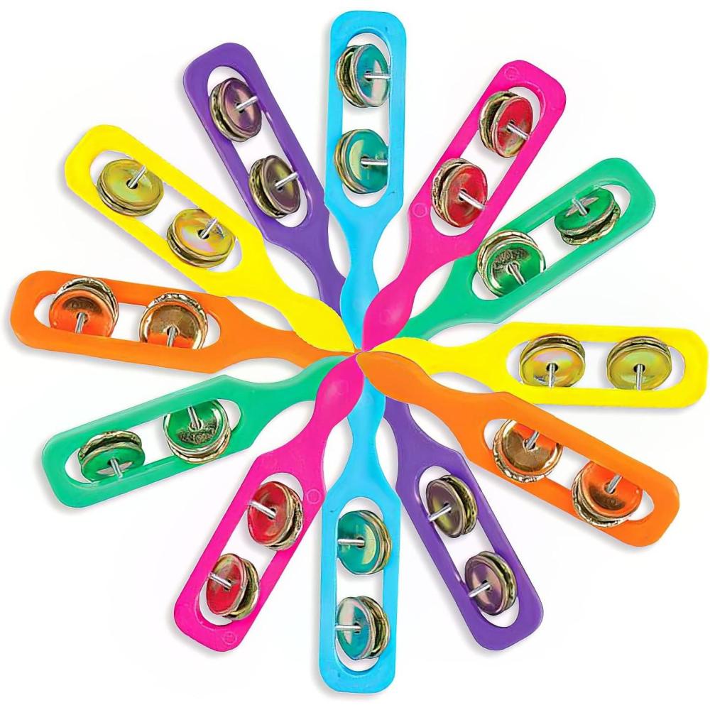 image:imageArtCreativity Cymbals Tambourine for Kids Pack of 12 Handheld Music Toys Colorful Rattle Toddler Musical Instruments Fun Cymbal Noise Makers Party Favors Supplies Goodie Bag Fillers for Children