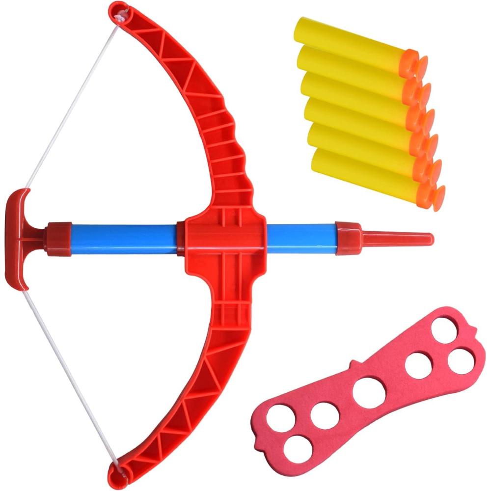 image:imageArtCreativity Red Super Bow amp Arrow Shooter Set Includes AirPowered Bow Barrel Six Soft Foam Darts Comes in Blister Card Packaging Sports Toy for KidsCompact