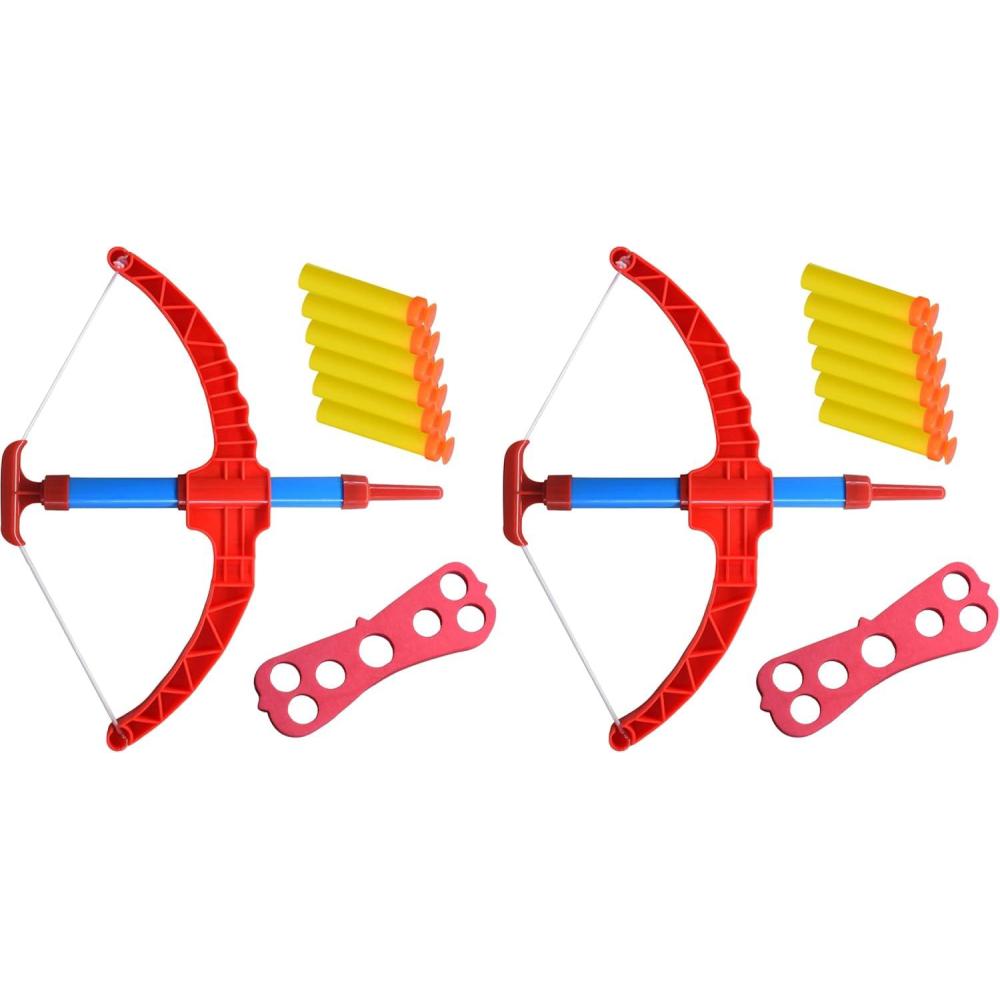 image:imageArtCreativity Red Super Bow amp Arrow Shooter Set Includes AirPowered Bow Barrel Six Soft Foam Darts Comes in Blister Card Packaging Sports Toy for KidsCompact Pack of 2