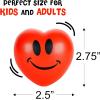 ArtCreativity Heart Stress Balls 12 pcs 2.75 inches Red Foam Squishy Toys, Smile Face Squeeze, Red Hearts, Love-Themed Party Favors, Gifts, Rewards, Valentines Day, Easter Basket Stuffer, Kids, Adult