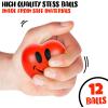 ArtCreativity Heart Stress Balls 12 pcs 2.75 inches Red Foam Squishy Toys, Smile Face Squeeze, Red Hearts, Love-Themed Party Favors, Gifts, Rewards, Valentines Day, Easter Basket Stuffer, Kids, Adult