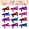 ArtCreativity Mini Glitter Megaphone Whistles Set of 12, Fun Noise Makers Party Favors for Kids, Durable Plastic Material, Christmas Gift for Kids, Child New Year Party Gifts