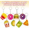 ArtCreativity Mini Squish Fast Food Toys, Set of 8, Slow-Rise Stress Relief Toys for Kids in Assorted Food Designs, Mini Fidget Toys for Sensory Play, Party Favors, Goodie Bag Fillers for Boys & Girls