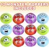 ArtCreativity Monster Poppers, Set of 12, Pop-Up Half Ball Toys in Assorted Colors and Designs, Old School Retro 90s Toys for Kids, Birthday Party Favors, Goodie Bag Fillers for Boys and Girls