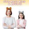 ArtCreativity Plush Tiger Ears, Set of 12, White and Orange, Hairband, Party Favors, Zoo Birthday Party Supplies, Animal Party Photo Booth Props, Tiger Costume Accessories for Kids
