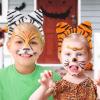 ArtCreativity Plush Tiger Ears, Set of 12, White and Orange, Hairband, Party Favors, Zoo Birthday Party Supplies, Animal Party Photo Booth Props, Tiger Costume Accessories for Kids
