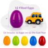 ArtCreativity Pre-Filled Easter Eggs with Diecast Vehicles for Hunt – 12 Emergency & Community Vehicles, Fire trucks, Ambulances with Pull-Back Function – Easter Basket Stuffers(Emergency & Community Vehicles)