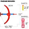 ArtCreativity Red Super Bow & Arrow Shooter Set, Includes Air-Powered Bow, Barrel, Six Soft Foam Darts, Comes in Blister Card Packaging, Sports Toy for Kids(Compact)