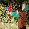 ArtCreativity Red Super Bow & Arrow Shooter Set, Includes Air-Powered Bow, Barrel, Six Soft Foam Darts, Comes in Blister Card Packaging, Sports Toy for Kids(Compact)