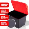 ArtCreativity Treasure Chest Box for Kids – Black Wood Grain Texture with Red Cover and Functional Metal Lock and Keys, 9.25″ x 7.5″ x 7″ – Plastic Treasure Box Chest for Classroom Kids Prizes Storage