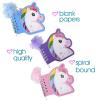 ArtCreativity Unicorn Notebook and Pen Set for Kids, Set of 12, Feather-Tipped Pen and Small Glittery Note Pad with Loop Pen Holder Per Set, Fun Stationery Party Favors, Goodie Bag Fillers, Teacher Re