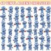 ArtCreativity Vinyl Alien Figurines (48pcs) – Fun Space Party Favors, Assorted UFO Poses, Goodie Bag Fillers(1 inch)