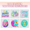 Easter Basket Stuffers for Kids, 144 Pack Easter Tattoos for Kids, Individual Temporary Tattoos Easter Themes, Fake Tattoo Stickers, Egg Fillers, Easter Treats, Easter Toys, Easter Basket Essentials