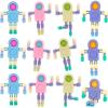 ArtCreativity 3 in 1 Robot Fidget Spinner Pop It Toys (Set of 12), Bulk Transformer Fidget Toys for Sensory Play, Work as Pop It Robot Tactile Toys for Kids 4 5 6 7 8(Small)