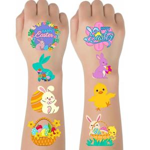 ArtCreativity 240 Pcs Easter Individual Temporary Tattoos for Kids – Pack of 240, 2 Inch Tattoos in 8 Festive Designs – Easter Basket Stuffers and Egg Fillers for Kids