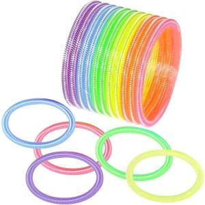 ArtCreativity Spring Bracelets – Pack of 12 Elastic Plastic Wristbands in Assorted Neon Colors – Fun Party Favor, Carnival Prize – Amazing Gift for kids, adults
