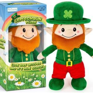ArtCreativity St. Patrick’s Day Plush Leprechaun – 12″ Soft Stuffed Doll with Classic Green Outfit & Red Beard for St Patricks Day Decorations – Cozy Huggable Décor Toy for Gifting and Display