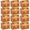 ArtCreativity Treasure Chests Party Treat Boxes for Kids, Set of 12 Sturdy Cardboard Treasure Chest Gable Box with Realistic Print, Pirate Party Favors Supplies Treat Bags, Birthday Gift Goodie Bags