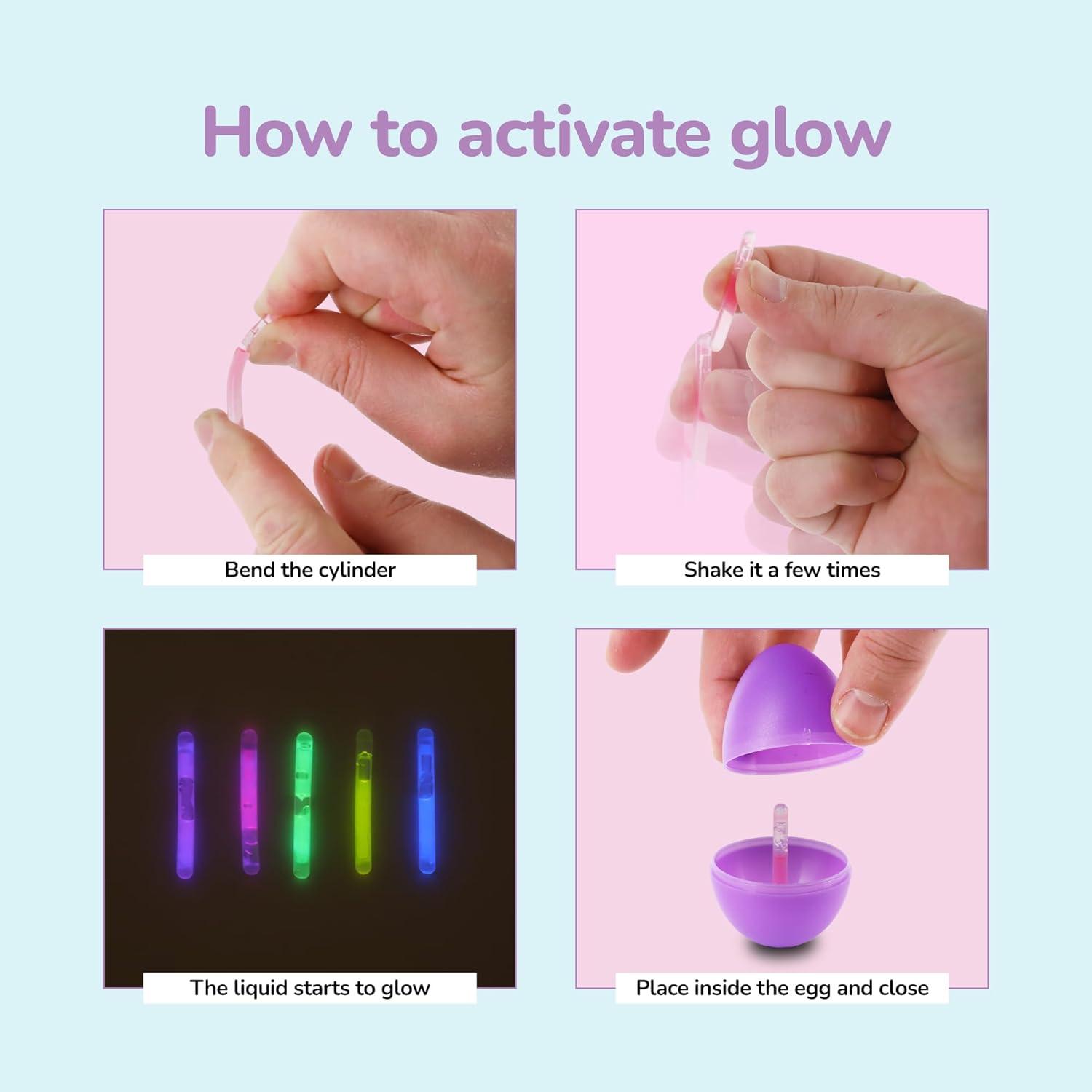 image:imageArtCreativity Glow in the Dark Easter Eggs Set 102 Eggs and 144 Glowsticks Multiple Colors for a Glowing Spectacle Unique Easter Egg Hunt Supplies Glow in the Dark Party Favors