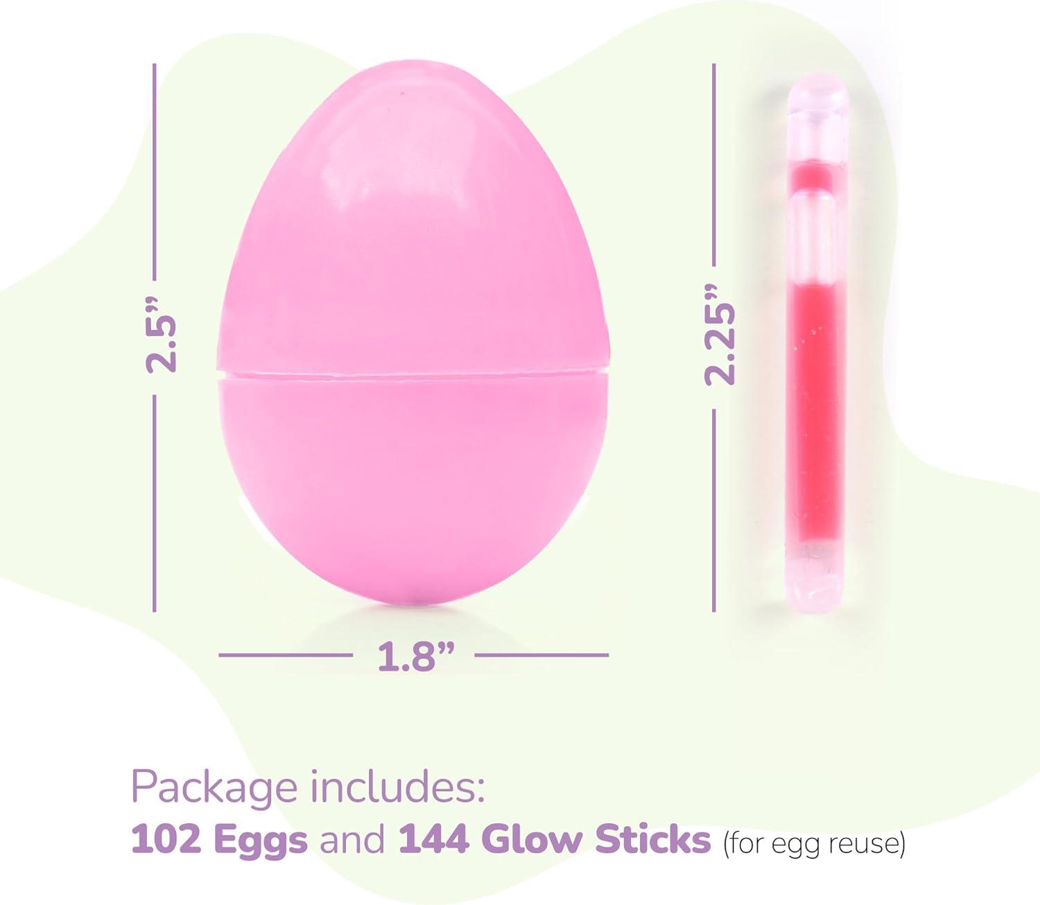 image:imageArtCreativity Glow in the Dark Easter Eggs Set 102 Eggs and 144 Glowsticks Multiple Colors for a Glowing Spectacle Unique Easter Egg Hunt Supplies Glow in the Dark Party Favors