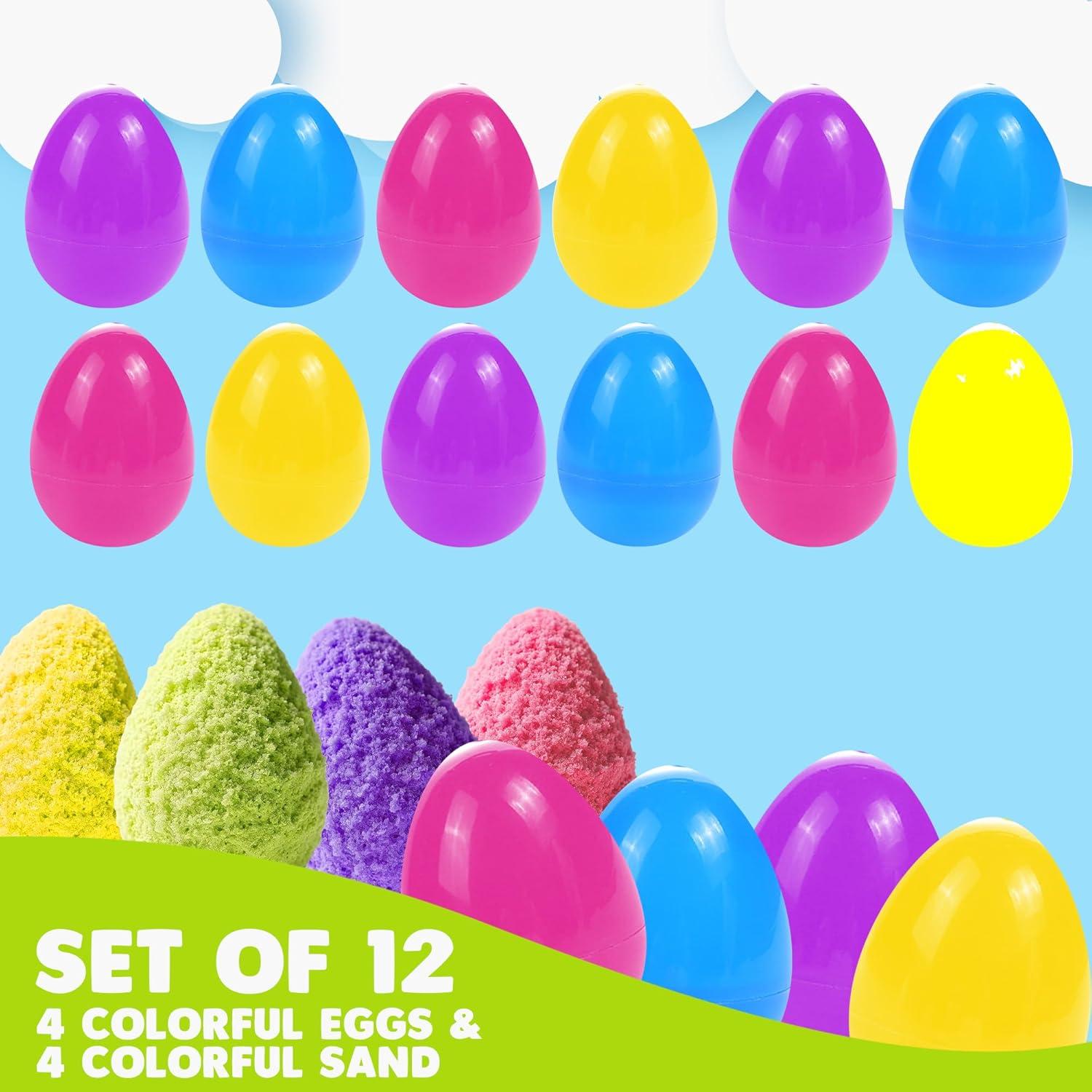 image:imageArtCreativity Magic Sand Easter Eggs Set of 12 PreFilled Easter Eggs Easter Stuffers Colorful Surprise Eggs for Kids in Assorted Vibrant Colors Egg Hunt Supplies Easter Basket Stuffers