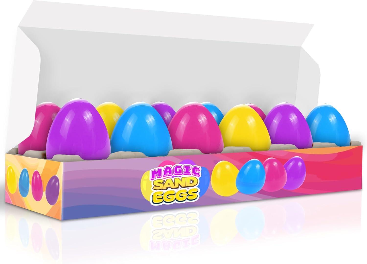 image:imageArtCreativity Magic Sand Easter Eggs Set of 12 PreFilled Easter Eggs Easter Stuffers Colorful Surprise Eggs for Kids in Assorted Vibrant Colors Egg Hunt Supplies Easter Basket Stuffers