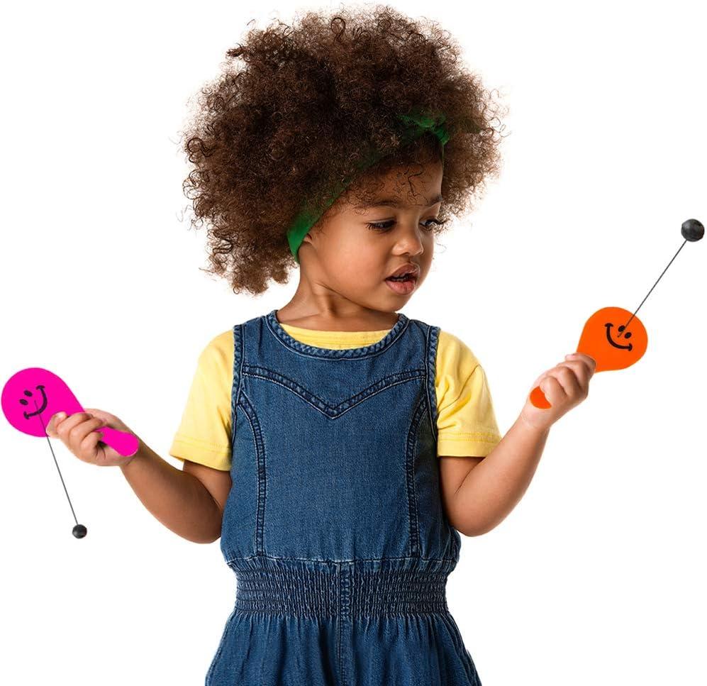 image:imageArtCreativity Smile Face Paddle Balls Pack of 36 Mini 45 Inch Plastic Paddle Ball with String Assorted Bright Colors Birthday Party Favors Goodie Bag Fillers Summer Fun Activity Toys for Kids