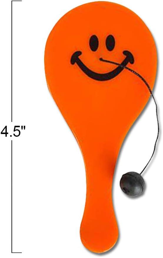image:imageArtCreativity Smile Face Paddle Balls Pack of 36 Mini 45 Inch Plastic Paddle Ball with String Assorted Bright Colors Birthday Party Favors Goodie Bag Fillers Summer Fun Activity Toys for Kids