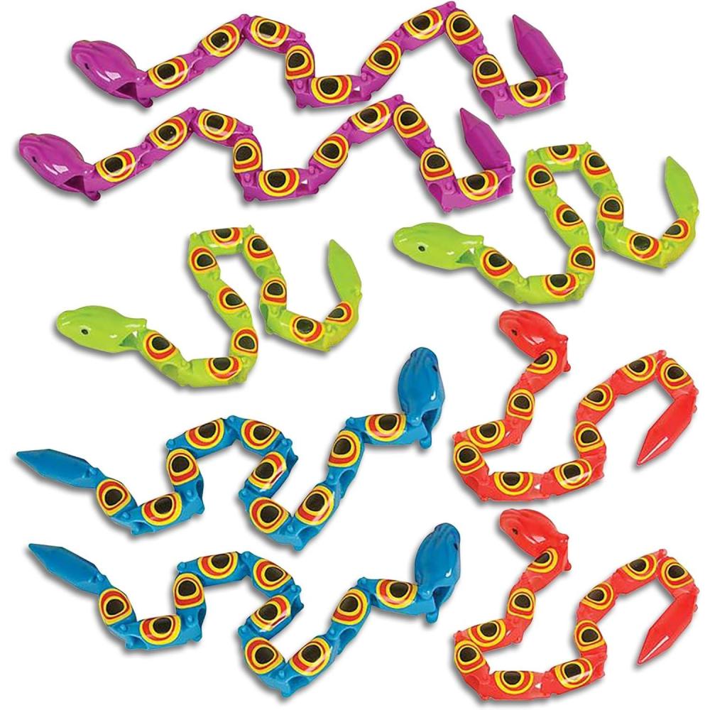 image:imageArtCreativity 15 Inches Snake Toy Wacky Wiggly Jointed Snake Toys  Set of 12 Long Plastic Wiggle Snakes for Kids  Novelty Snake Fidget Toy for Kids Gift Idea for Boys and GirlsSmall