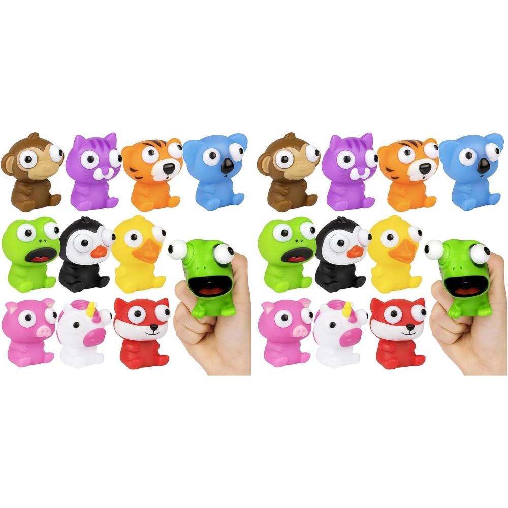image:imageArtCreativity 20 PCS Squeezy Animal Fidget Toys with Pop Out Eyes Fun Squeeze Stress Relief Toys for Kids Ideal for Goodie Bag Stuffers Birthday Party Favors for Boys and GirlsSmall Pack of 2