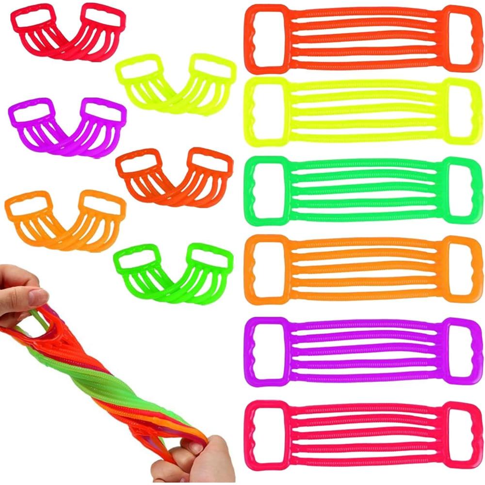 image:imageArtCreativity 30 PK Stretchy String Fidget Toys Sensory Strings in Fun Exercise Band Designs 6 Vibrant Colors Fidget Toys for Toddlers Autism Sensory Gifts Age 2